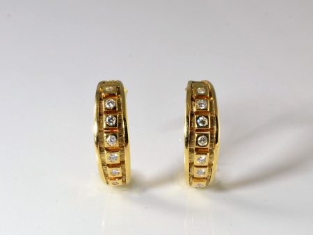 Diamond Semi Hoop Earrings | 0.17ctw | Discount