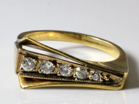 Abstract Five Stone Diamond Ring | 0.60ctw | SZ 6.25 | For Sale