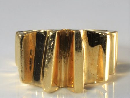 High Set Textured Gold Ring | SZ 6 | Hot on Sale