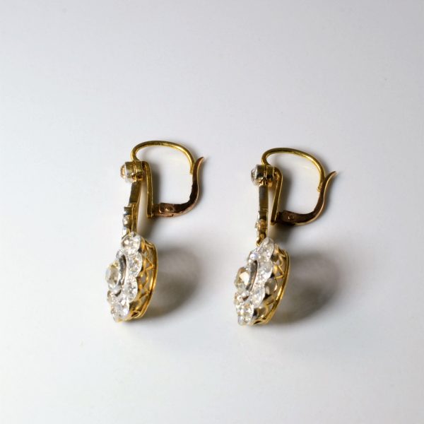 Edwardian Diamond Cluster Earrings | 2.34ctw | Sale