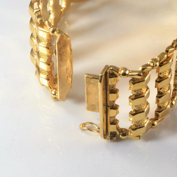 Textured Gold Link Bracelet | 6.5  | Fashion