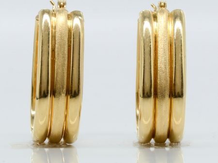 14k Yellow Gold Triple Layered Hoops | Fashion