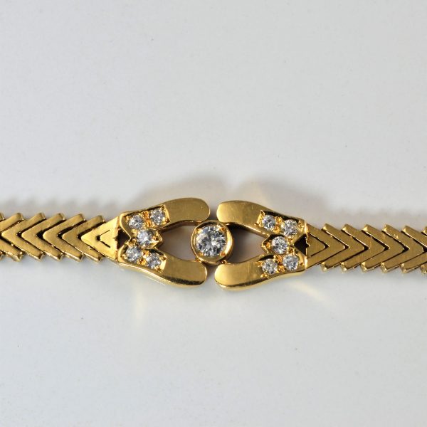 Bezel Set Diamond Chain Bracelet | 0.45ctw | 7  | For Sale