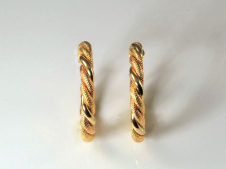 Twisted Textured Gold Hoops | on Sale