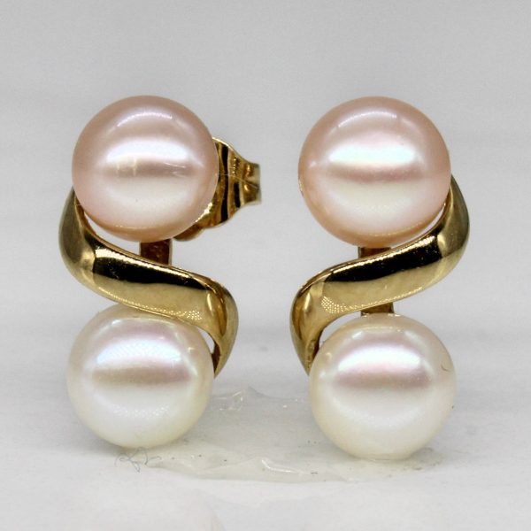 Two Tone Pearl Earrings | Online now