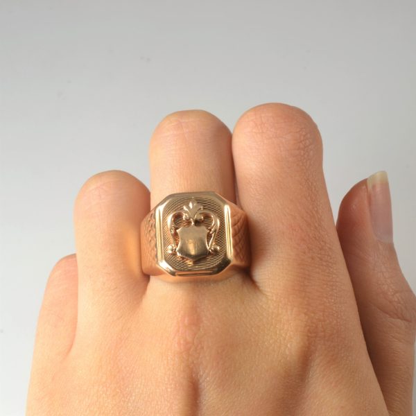 14k Rose Gold Signet Shield Ring | SZ 11.5 | Supply