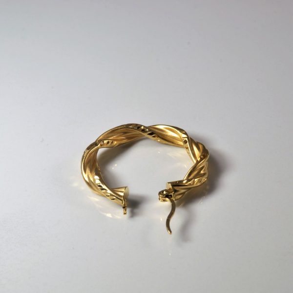 Twisted Yellow Gold Hoop Earrings | For Discount