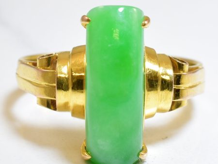 Curved Jadeite Cabochon Ring | 2.50ct | SZ 4.5 | Supply