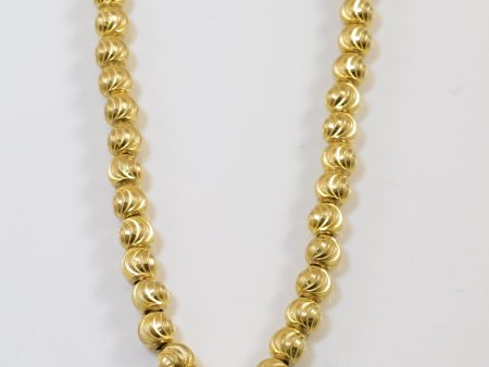 10k Yellow Gold Beaded Chain | 33.5  | on Sale