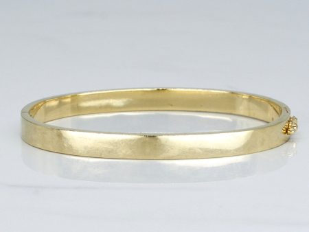 10k Yellow Gold Bangle Bracelet | 7.5  | For Sale