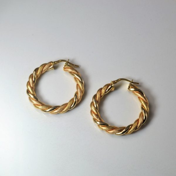 Twisted Textured Gold Hoops | on Sale