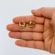 Yellow Gold Interwoven Stud Earrings | Discount