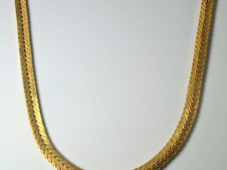 18k Yellow Gold Modified Herringbone Chain | 16.5  | Sale