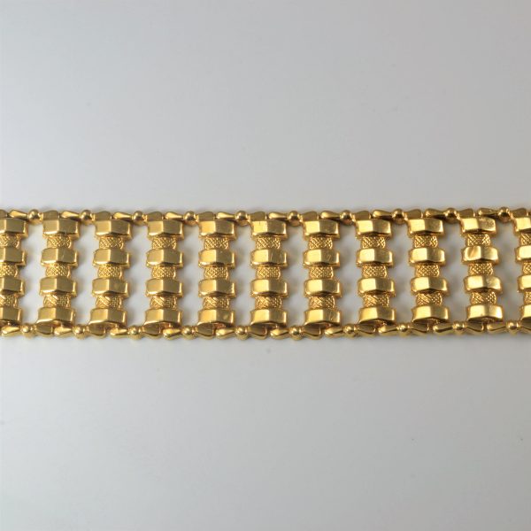 Textured Gold Link Bracelet | 6.5  | Fashion