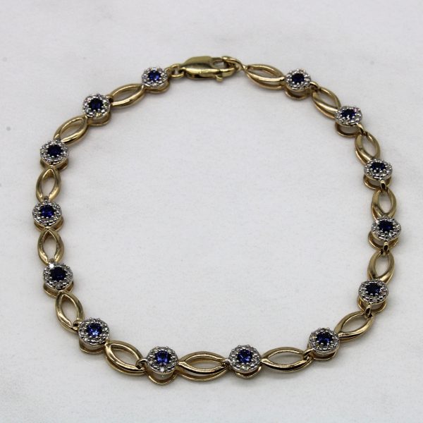 Synthetic Sapphire & Diamond Bracelet | 0.56ctw, 0.20ctw | 7  | Sale