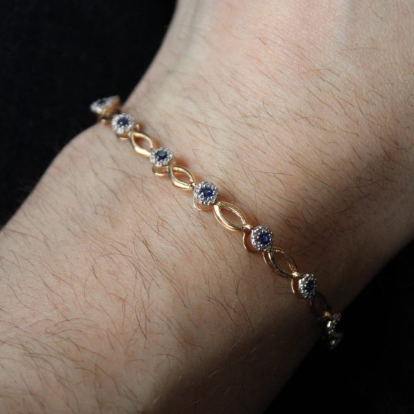 Synthetic Sapphire & Diamond Bracelet | 0.56ctw, 0.20ctw | 7  | Sale