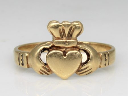 Yellow Gold Claddagh Ring | SZ 7.75 | Fashion