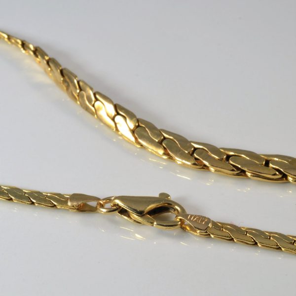 Yellow Gold Woven Chain Necklace | 17  | Cheap