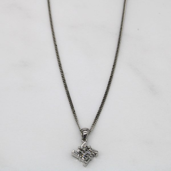 Twisted Diamond Grid Cluster Necklace | 0.13ctw | 18  | on Sale