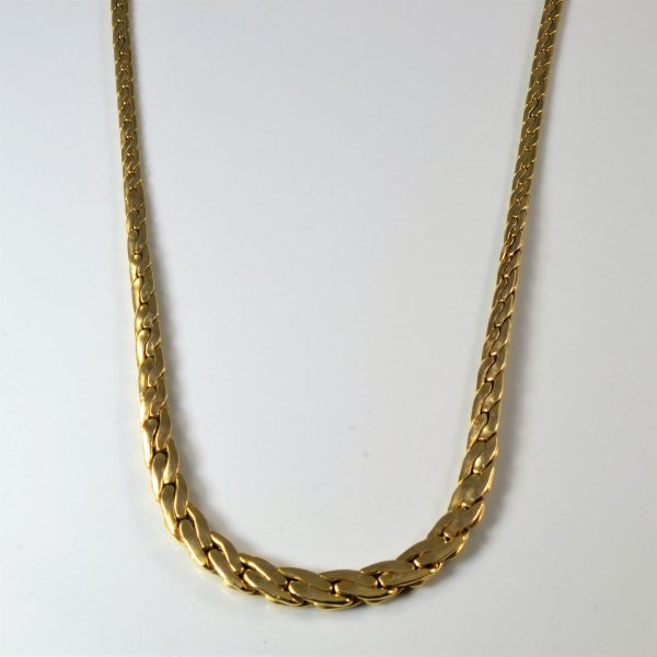 Yellow Gold Woven Chain Necklace | 17  | Cheap