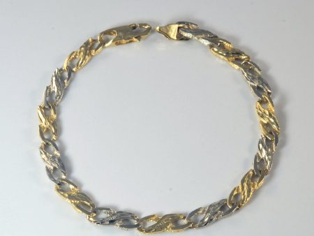 Two Tone Gold Cable Chain Bracelet | 8  | For Cheap