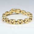 14k Yellow Gold Geometric Link Bracelet | 7  | Cheap