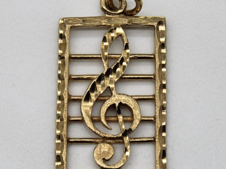 10k Yellow Gold Treble Clef Pendant | Online Hot Sale