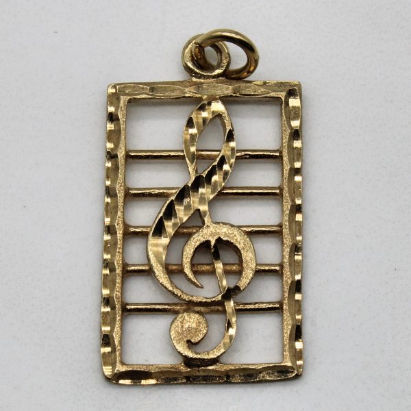 10k Yellow Gold Treble Clef Pendant | Online Hot Sale