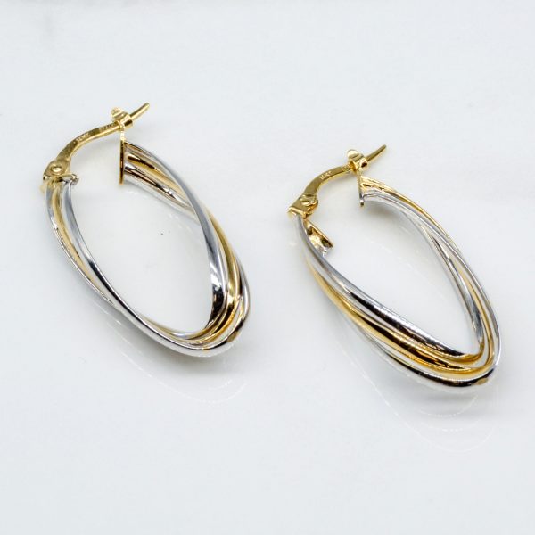 14k Two Tone Layered Hoop Earrings | on Sale