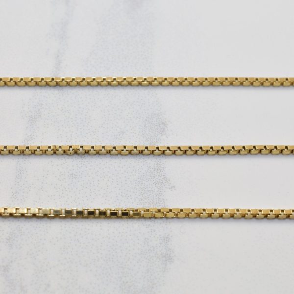 10K Yellow Gold Box Chain | 23  | Sale