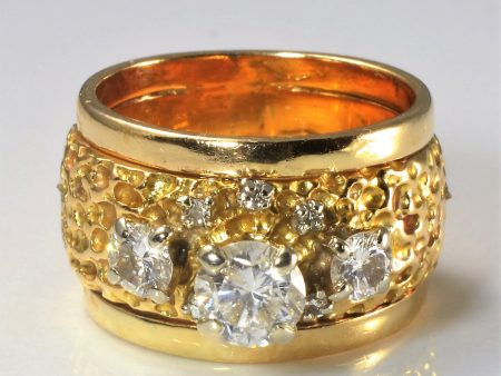 Nugget Textured Diamond Ring | 1.10ctw | SZ 6.25 | Hot on Sale