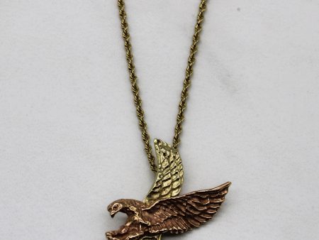 14k Two Tone Eagle Pendant Necklace | 23  | Hot on Sale