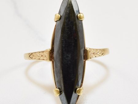 Narrow Hematite Navette Ring | 4.00ct | SZ 8 | Supply