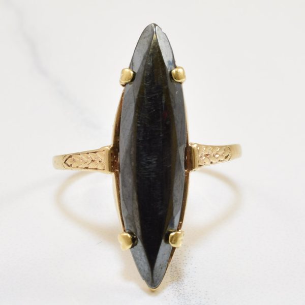 Narrow Hematite Navette Ring | 4.00ct | SZ 8 | Supply