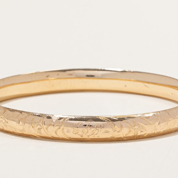 Engraved  EJS  Initial Bangle Bracelet | 8  | Hot on Sale