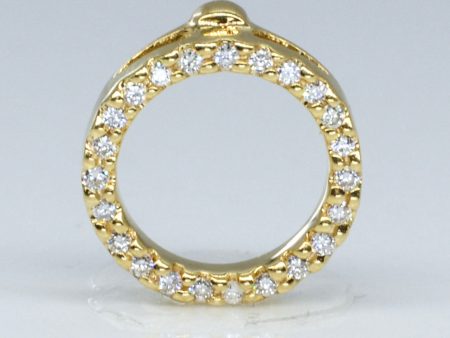 Yellow Gold Diamond Circle Pendant | 0.12ctw | For Sale