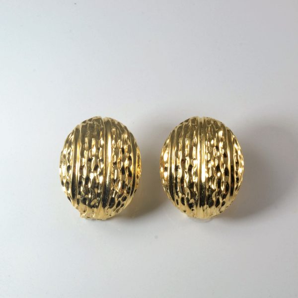 Textured Yellow Gold Dome Earrings | Cheap