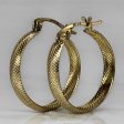 Yellow Gold Textured Hoops | Online now