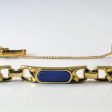 Bezel Set Lapis Inlay Gold Chain Bracelet | 4.50ctw | 7.5  | For Cheap