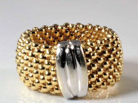 14k Two Tone Gold Beaded Ring | SZ 5.5 | on Sale