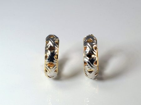 Filigree Two Tone Huggie Earrings | Online