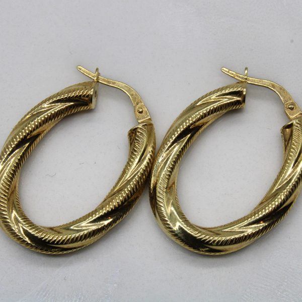 Twisted Patterned Oval Hoops | Cheap