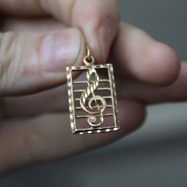 10k Yellow Gold Treble Clef Pendant | Online Hot Sale