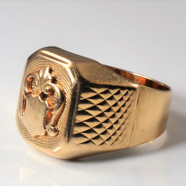 14k Rose Gold Signet Shield Ring | SZ 11.5 | Supply