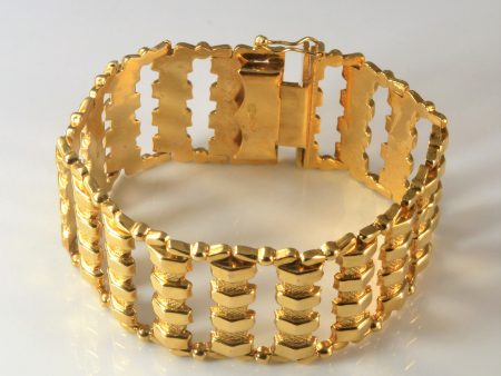 Textured Gold Link Bracelet | 6.5  | Fashion