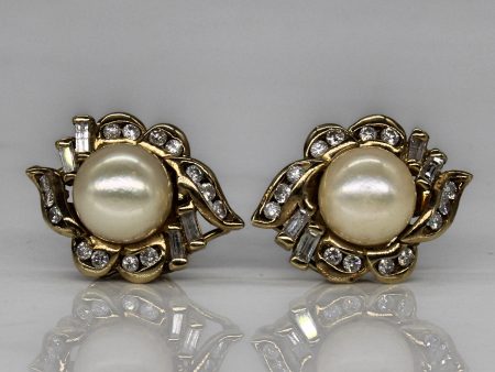 Pearl & Diamond Earrings | 0.80ctw | Fashion