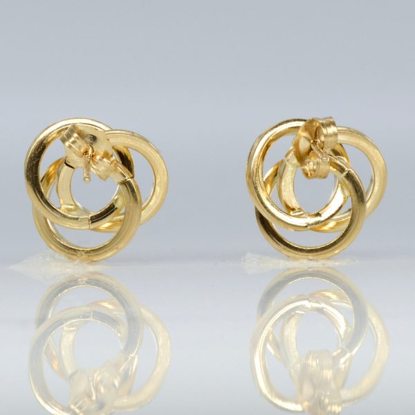 Yellow Gold Interwoven Stud Earrings | Discount