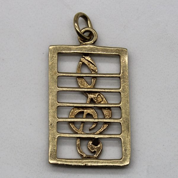 10k Yellow Gold Treble Clef Pendant | Online Hot Sale