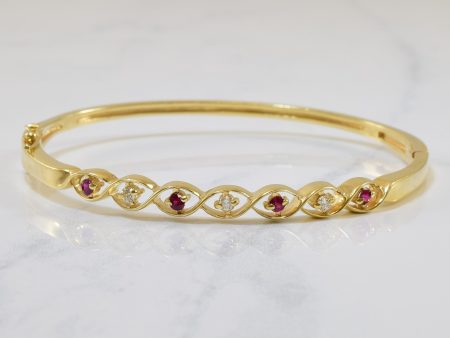 Ruby & Diamond Bangle | 0.18ctw, 0.09ctw | 7  | Cheap