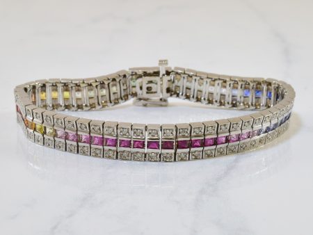 Rainbow Gem & Diamond Bracelet | 5.30ctw, 1.14ctw | 7.5  | For Discount